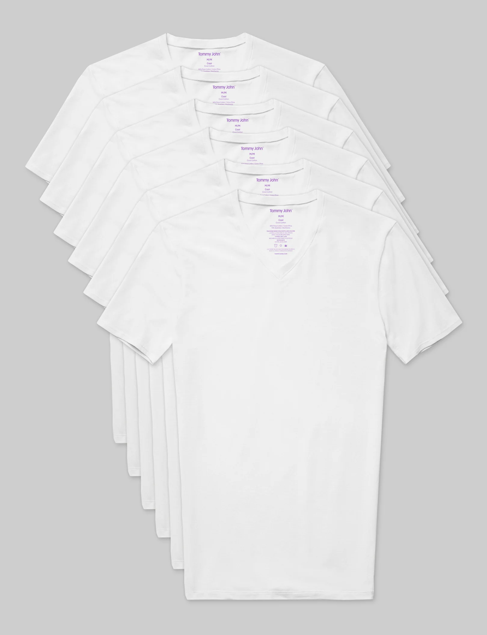Cool Cotton High V-Neck Stay-Tucked Undershirt (6-Pack)
