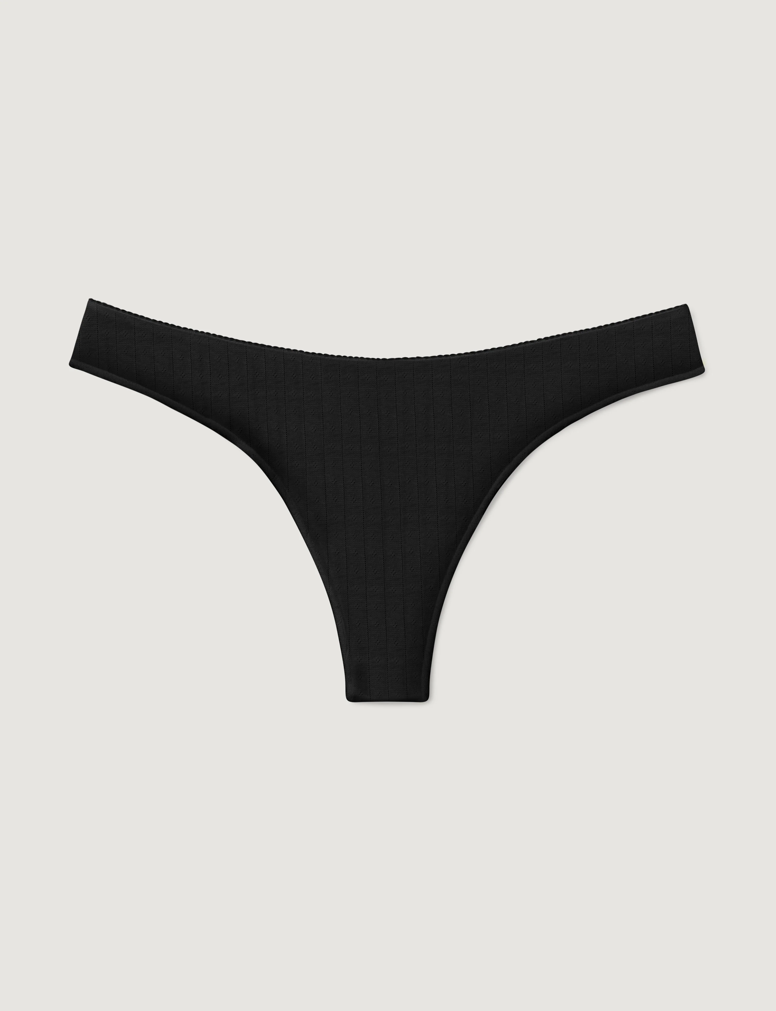 Women's Cotton Pointelle Thong - Image 7