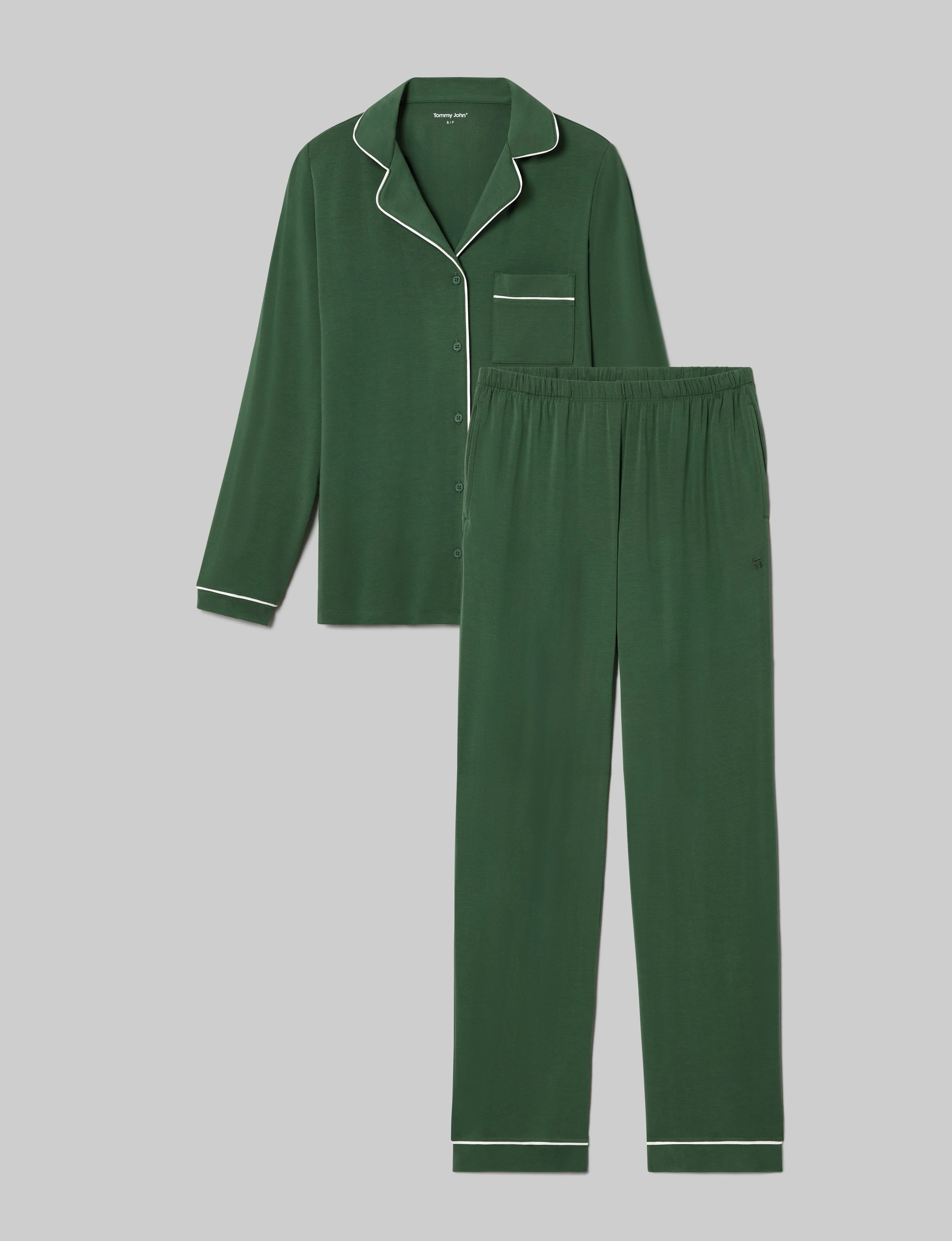 Women's Downtime Long Sleeve Pajama Top & Pant Set - Image 10
