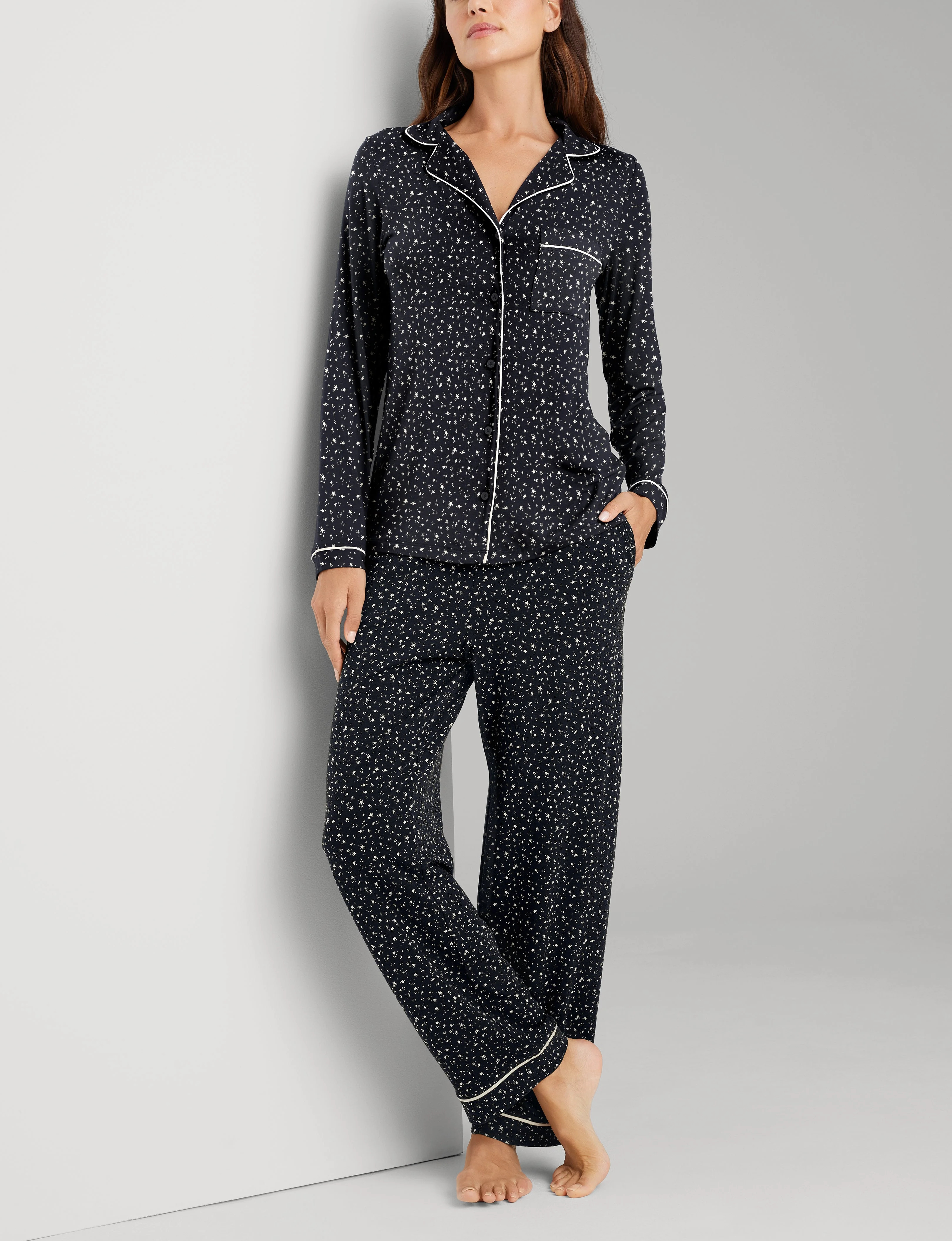 Women's Downtime Long Sleeve Pajama Top & Pant Set - Image 32