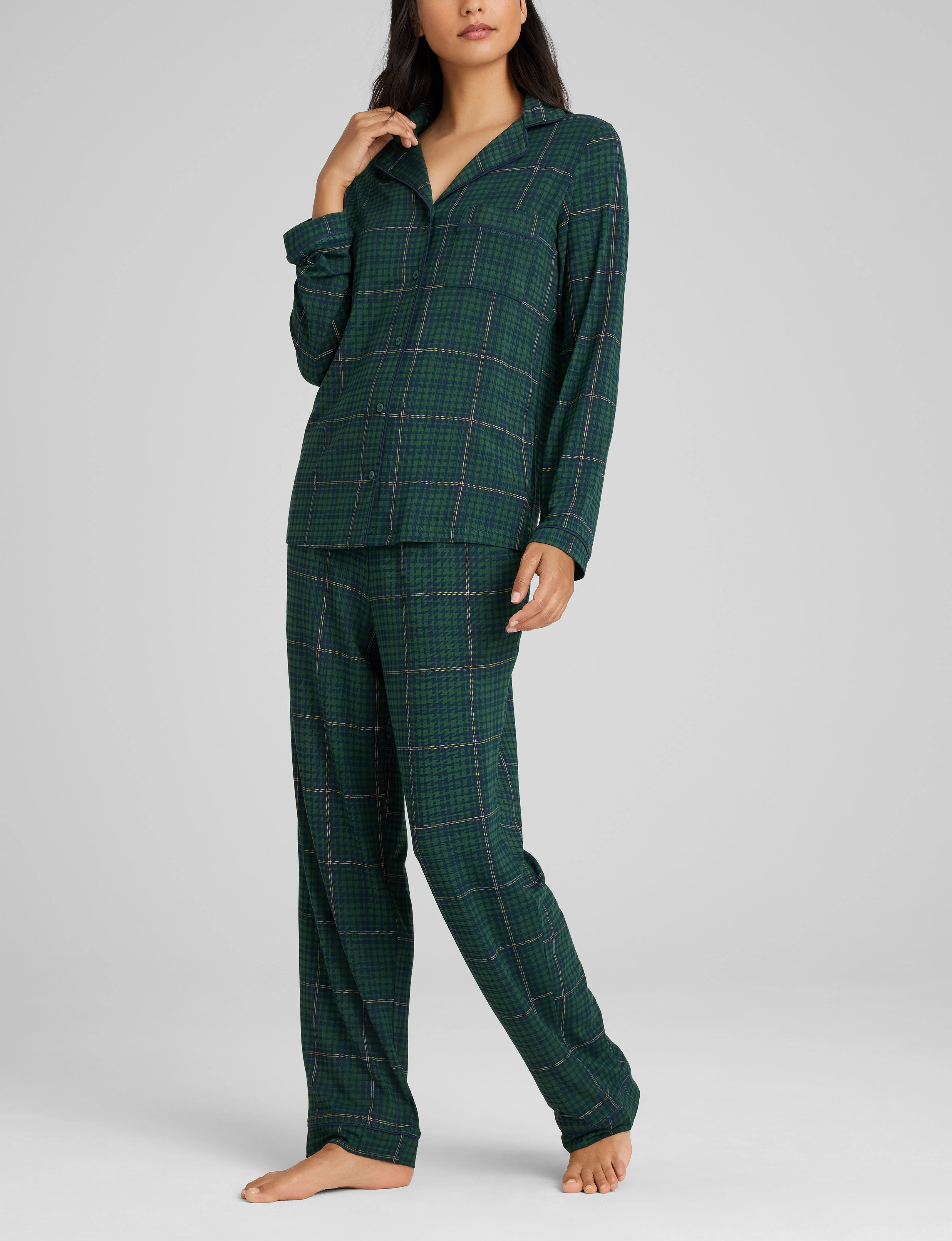 Women's Downtime Long Sleeve Pajama Top & Pant Set - Image 50