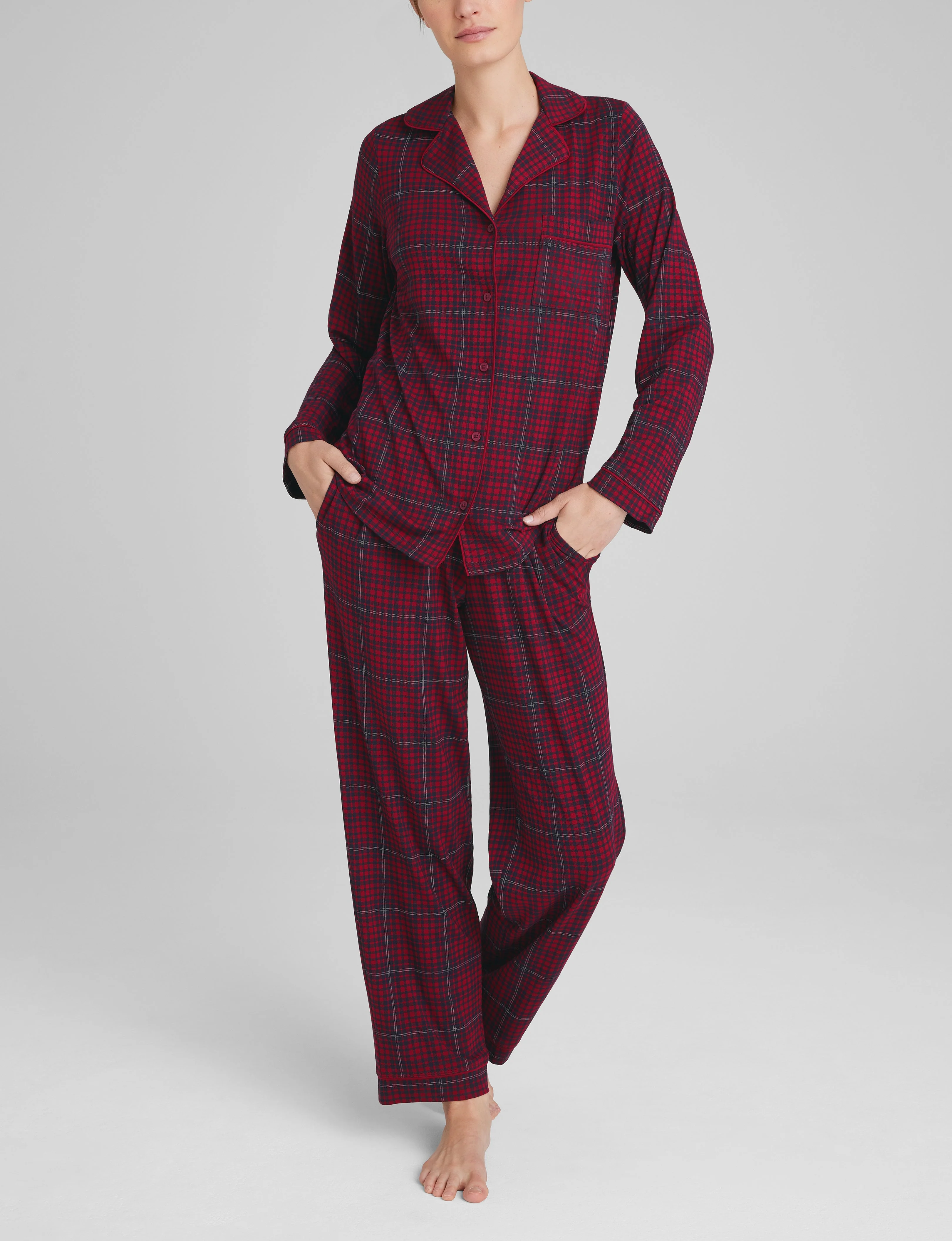 Women's Downtime Long Sleeve Pajama Top & Pant Set - Image 53