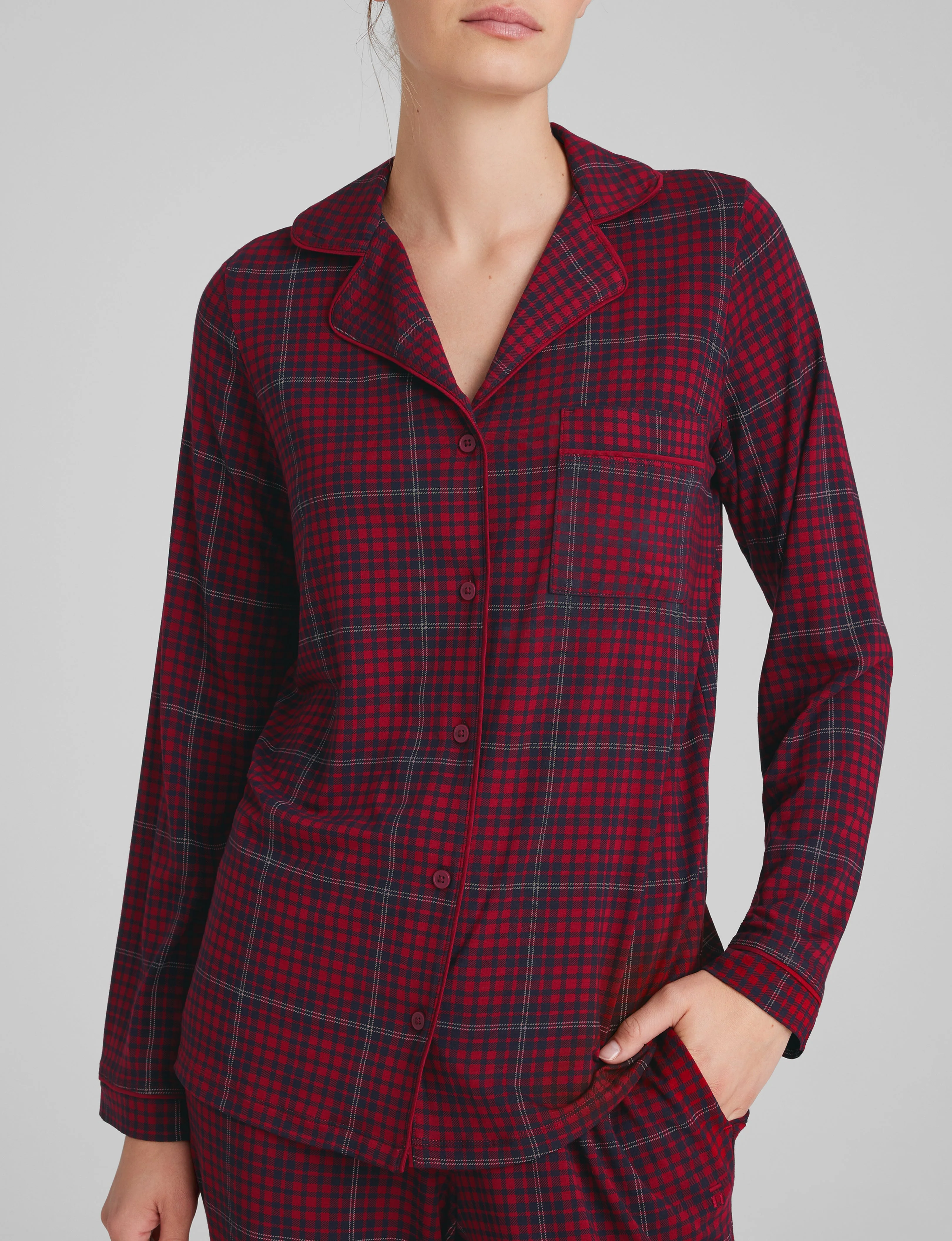 Women's Downtime Long Sleeve Pajama Top & Pant Set - Image 55