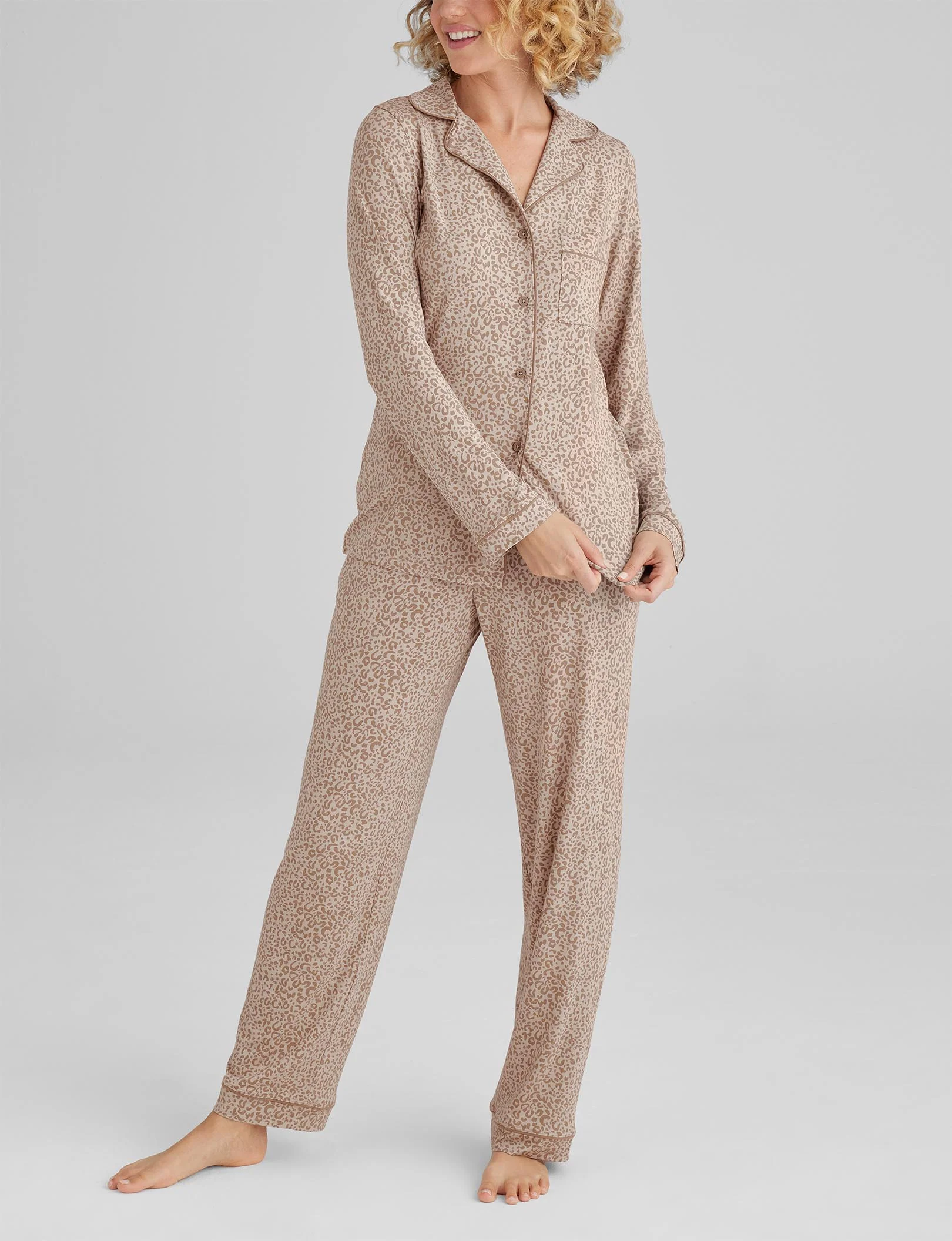 Women's Downtime Long Sleeve Pajama Top & Pant Set - Image 67