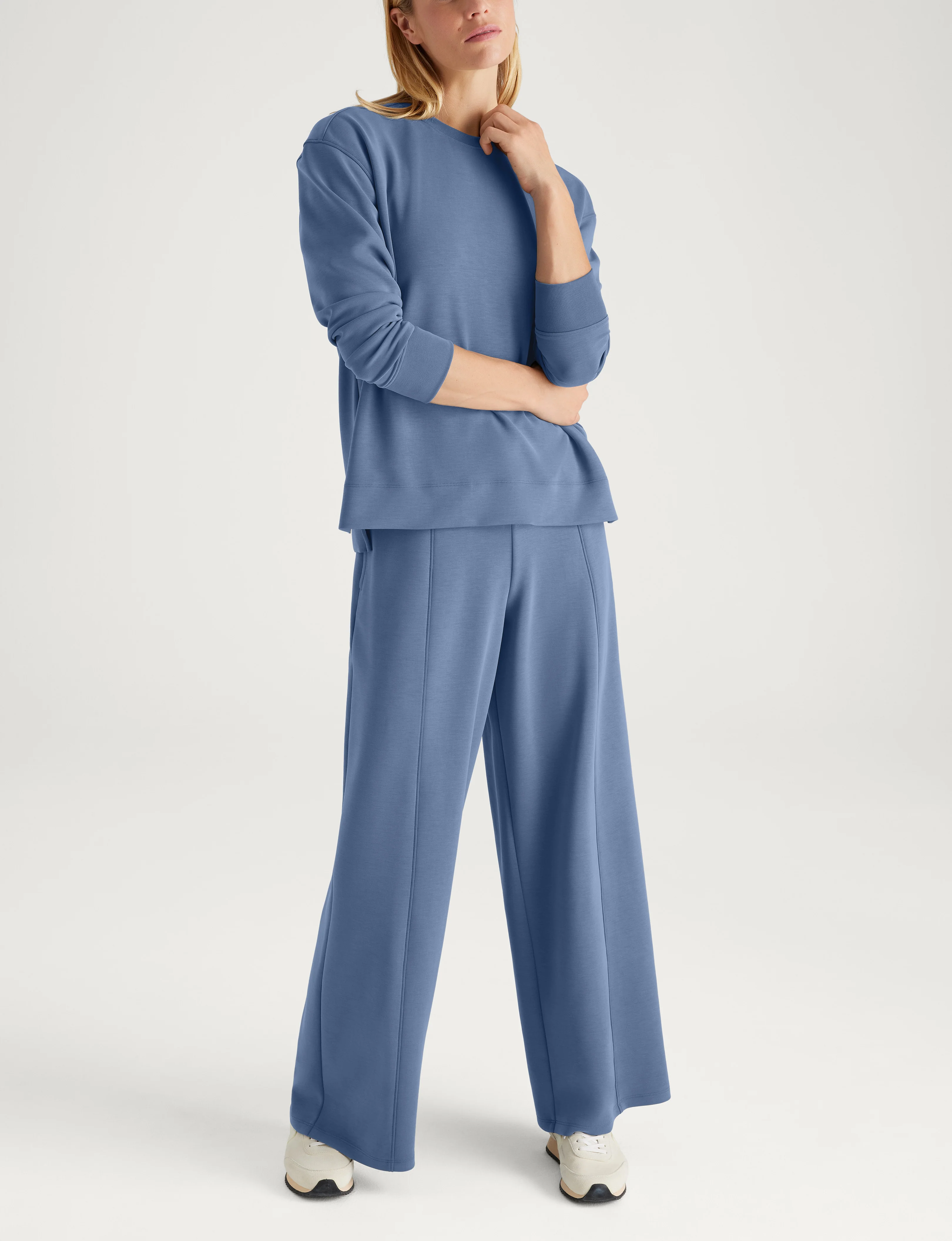Women's Luxe Traveler Knit Long Sleeve Crew & Pant Set - Image 11