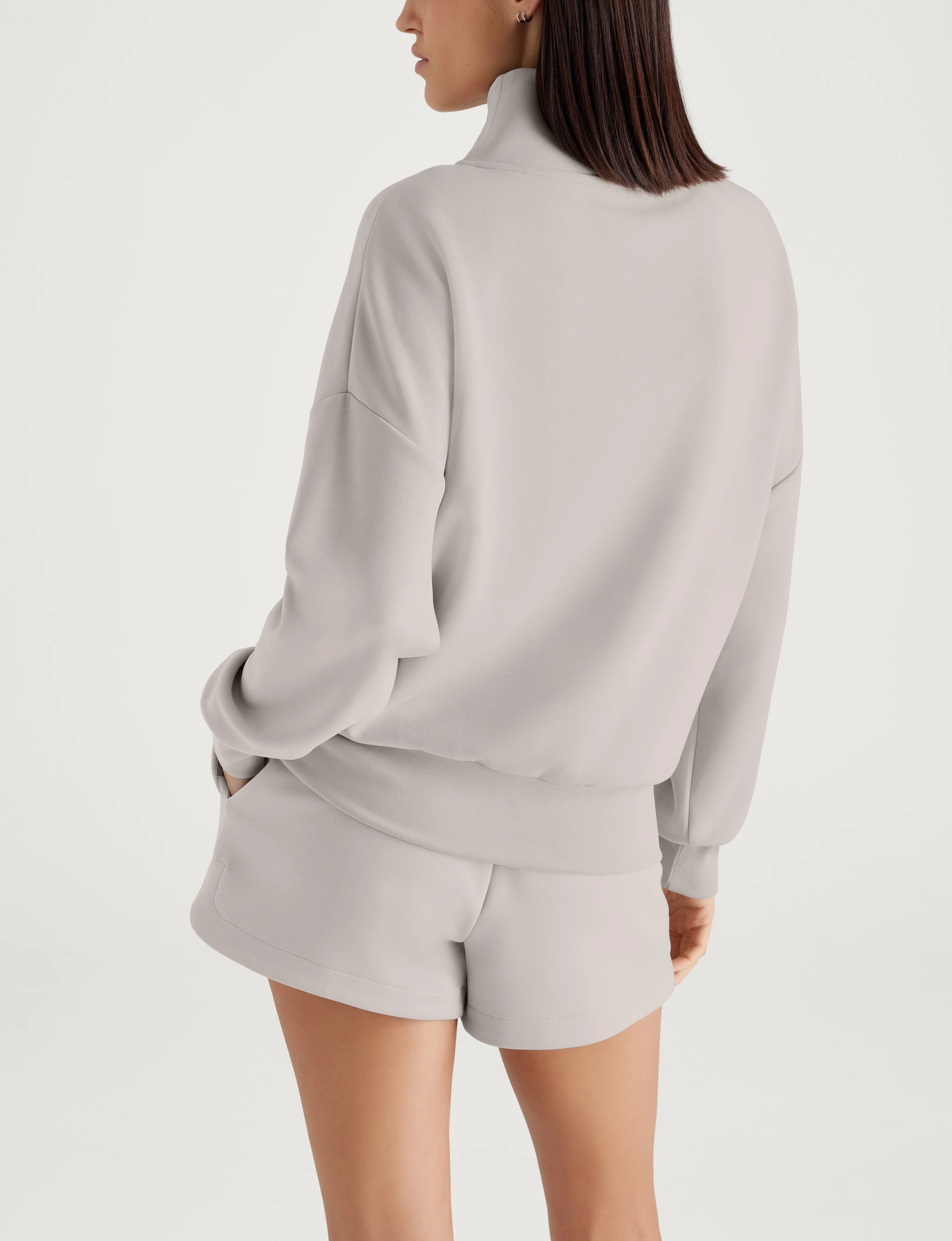 Women's Luxe Traveler Knit Quarter Zip & Mid-Rise Short Set - Image 5