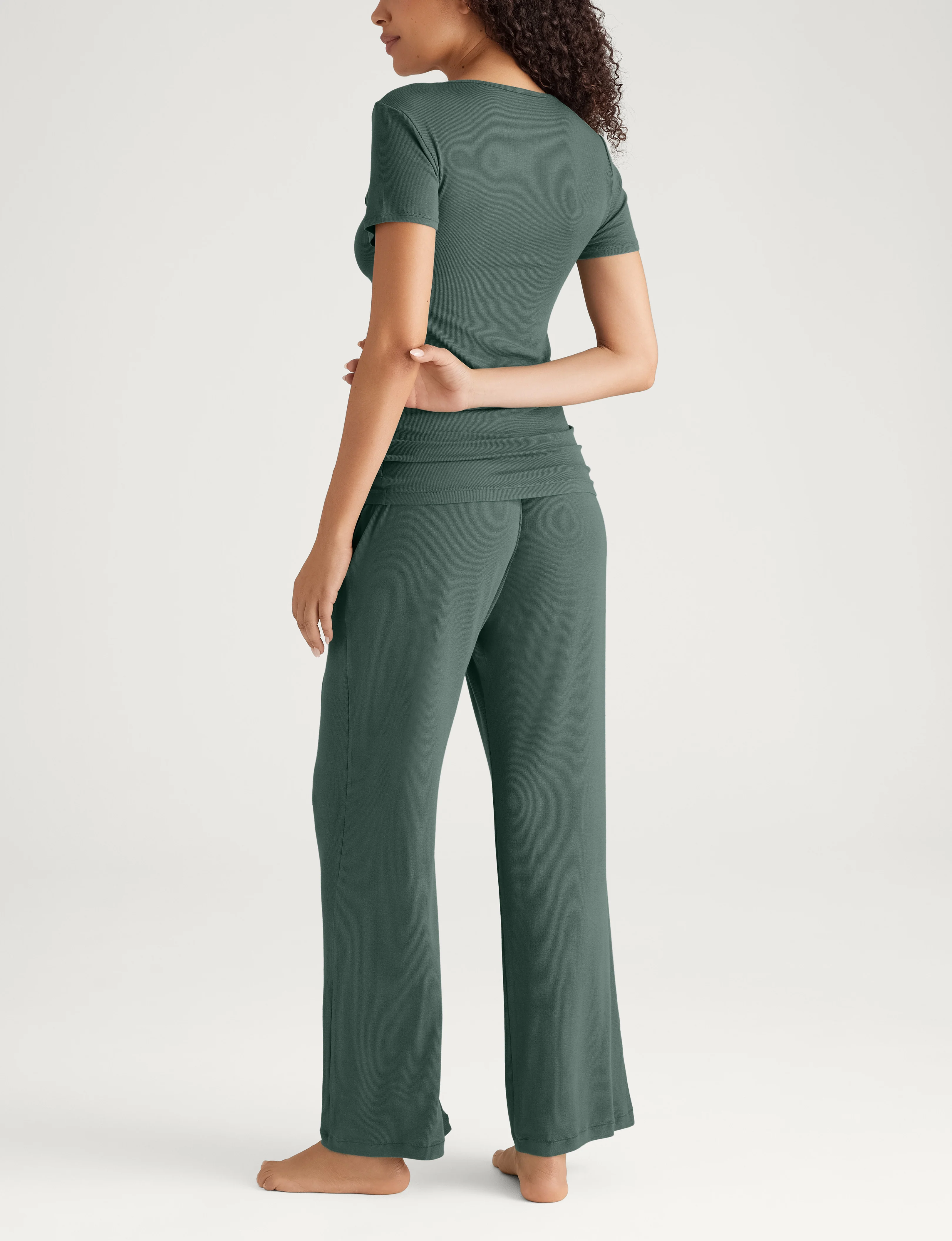 Women's Micro Rib Tee & Pant Set - Image 13
