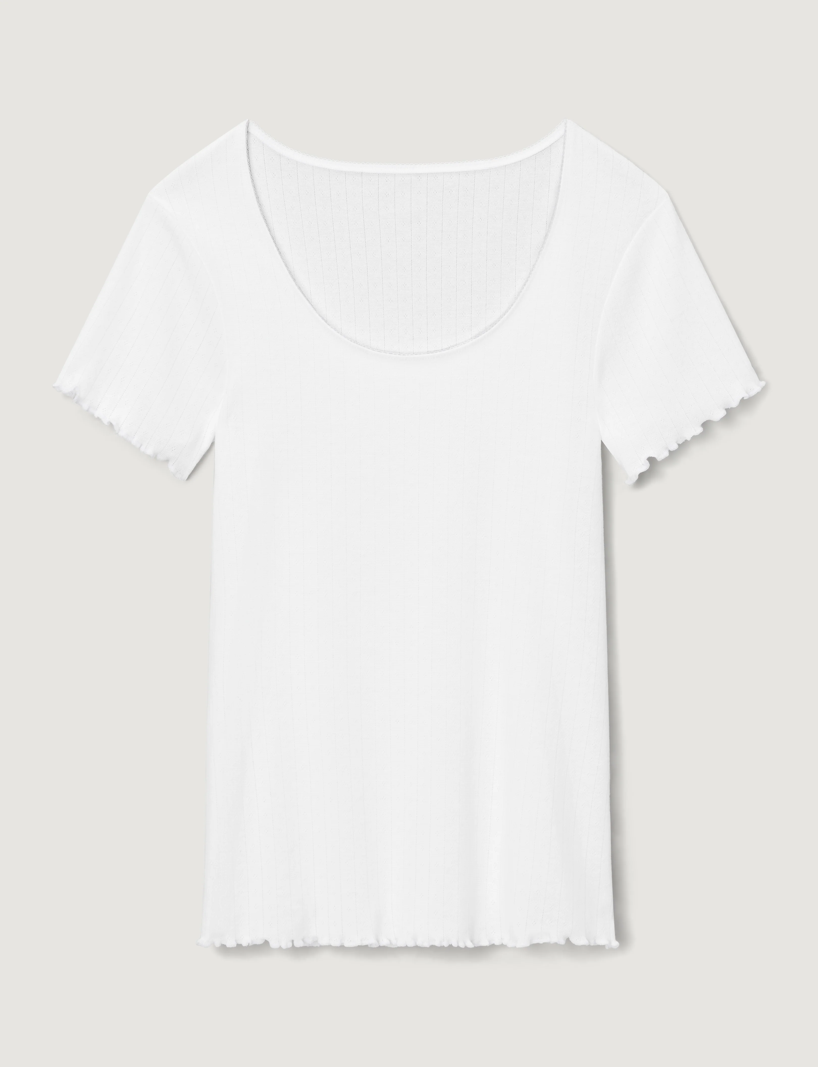 Women's Cotton Pointelle Rib Tee - Image 8