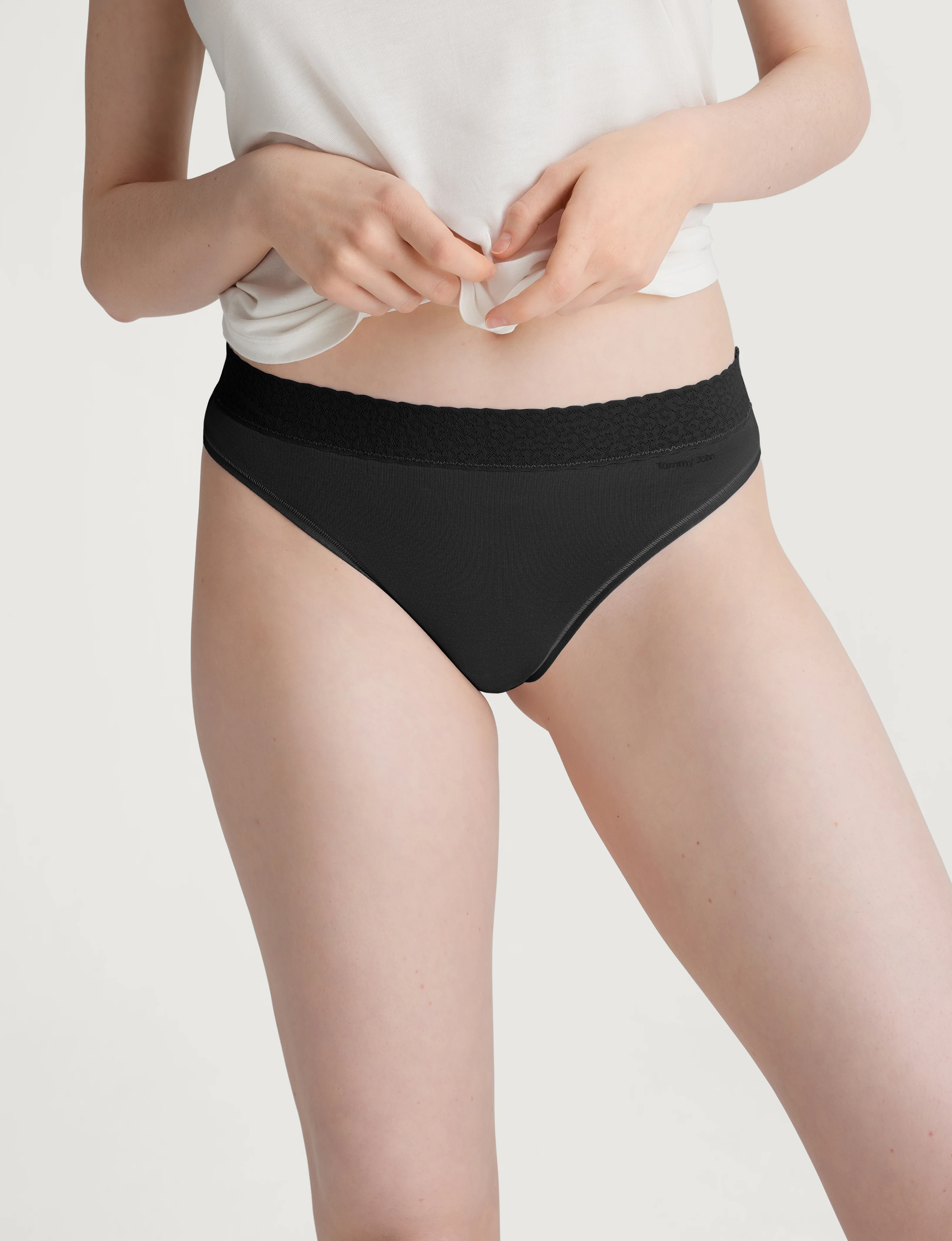 Women's Second Skin Thong, Lace Waist (3-Pack) - Image 10