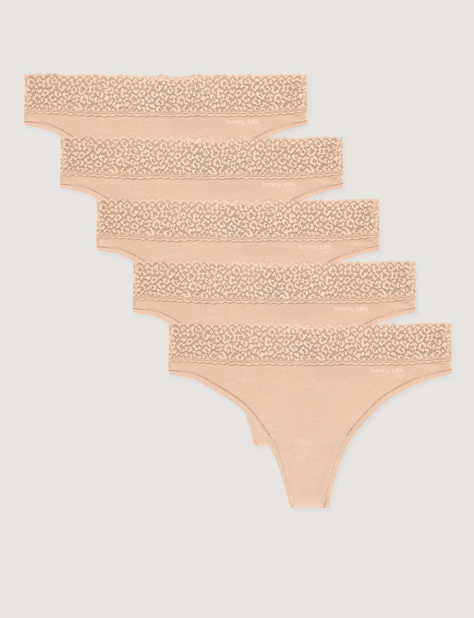 Women's Second Skin Thong, Lace Waist (5-Pack) - Image 7
