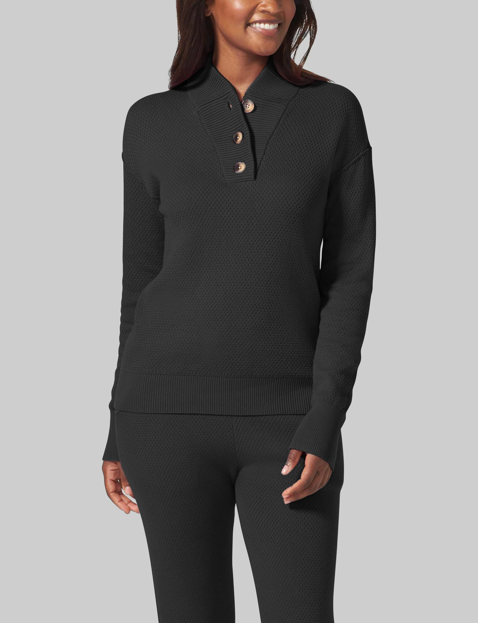 Women's Sweater Lounge Henley - Image 2
